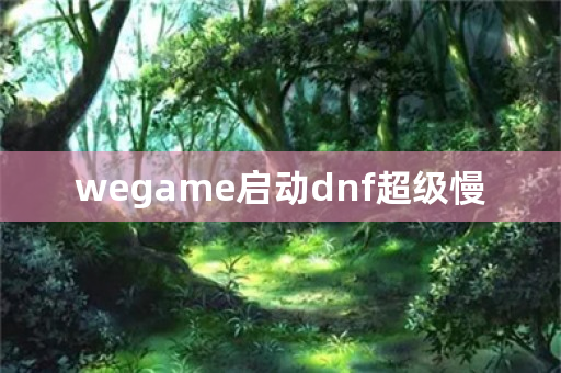 wegame启动dnf超级慢