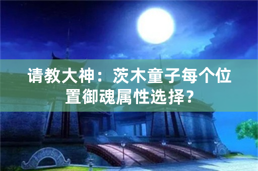 请教大神：茨木童子每个位置御魂属性选择？