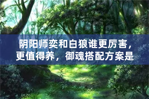 阴阳师奕和白狼谁更厉害，更值得养，御魂搭配方案是什么？