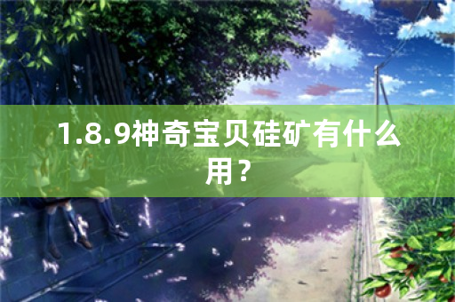 1.8.9神奇宝贝硅矿有什么用？