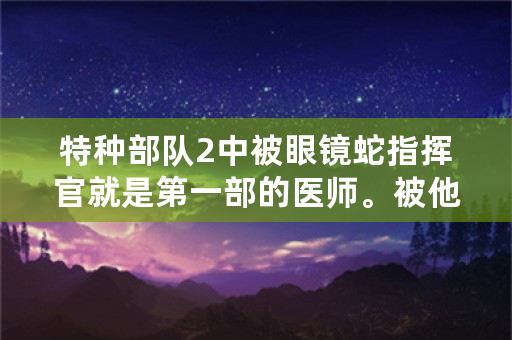 特种部队2中被眼镜蛇指挥官就是第一部的医师。被他抛弃踢出眼睛蛇的那个是第一部中的那个军火老板？