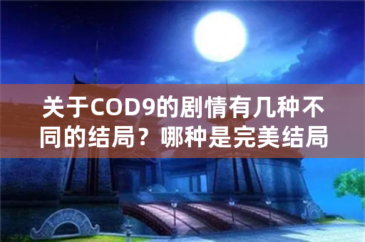 关于COD9的剧情有几种不同的结局？哪种是完美结局？