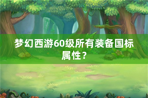 梦幻西游60级所有装备国标属性？