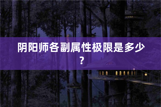 阴阳师各副属性极限是多少？