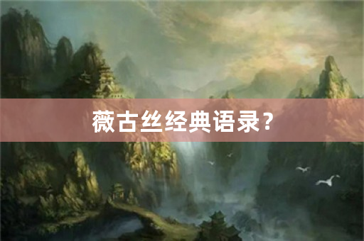 薇古丝经典语录？