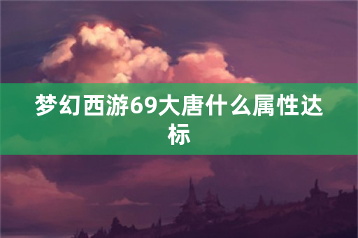 梦幻西游69大唐什么属性达标