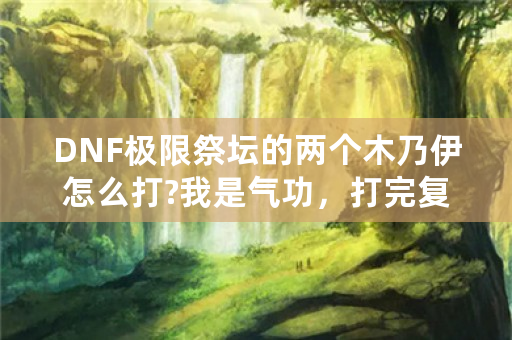 DNF极限祭坛的两个木乃伊怎么打?我是气功，打完复活，求大神攻略？