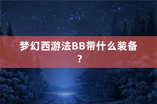 梦幻西游法BB带什么装备？