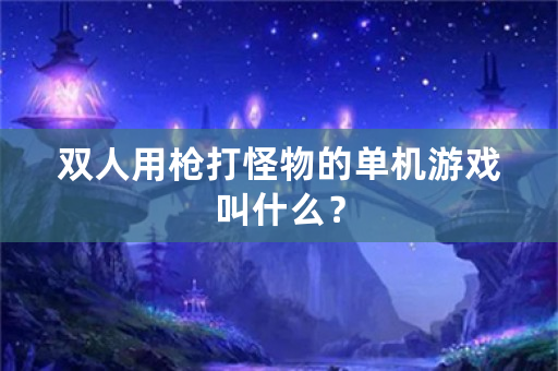 双人用枪打怪物的单机游戏叫什么？