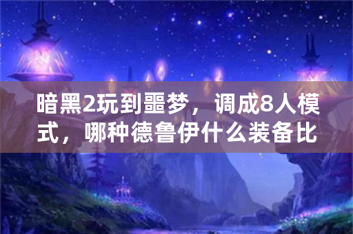 暗黑2玩到噩梦，调成8人模式，哪种德鲁伊什么装备比较轻松？