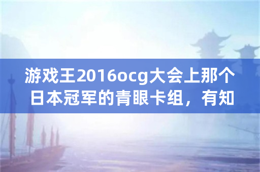 游戏王2016ocg大会上那个日本冠军的青眼卡组，有知道的请列出来，包括副卡组和额外卡组？