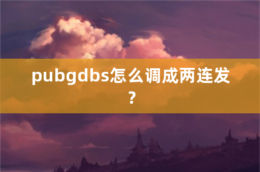 pubgdbs怎么调成两连发？