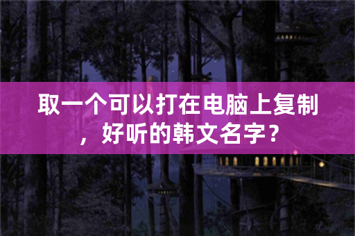 取一个可以打在电脑上**，好听的韩文名字？