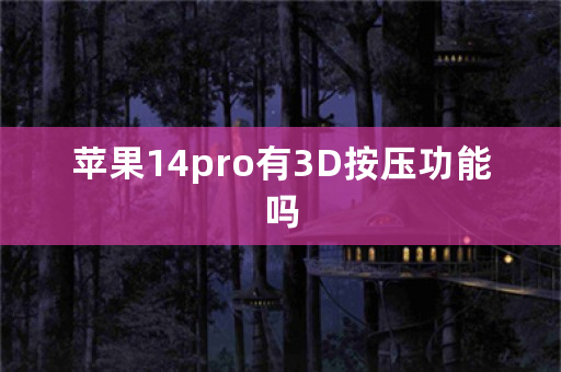 苹果14pro有3D按压功能吗