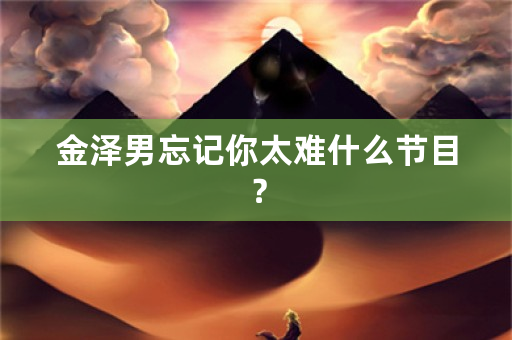 金泽男忘记你太难什么节目？