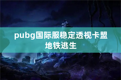 pubg国际服稳定透视卡盟地铁逃生