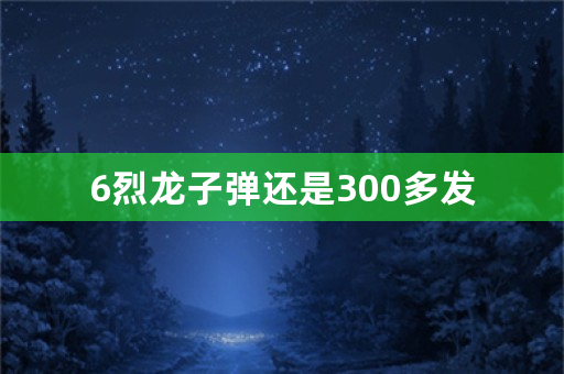 6烈龙子弹还是300多发