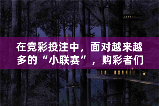 在****中，面对越来越多的“小联赛”，购彩者们应该如何下手？