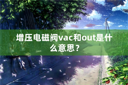 增压电磁阀vac和out是什么意思？