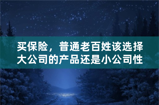 买保险，普通老百姓该选择大公司的产品还是小公司性价比高的产品？