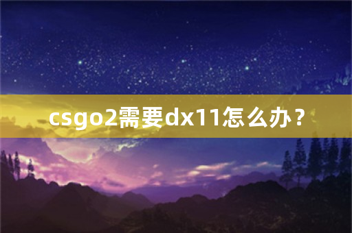 csgo2需要dx11怎么办？