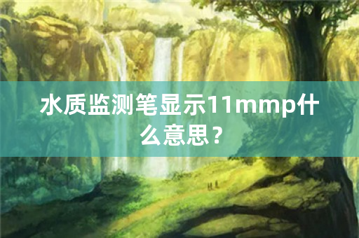 水质监测笔显示11mmp什么意思？