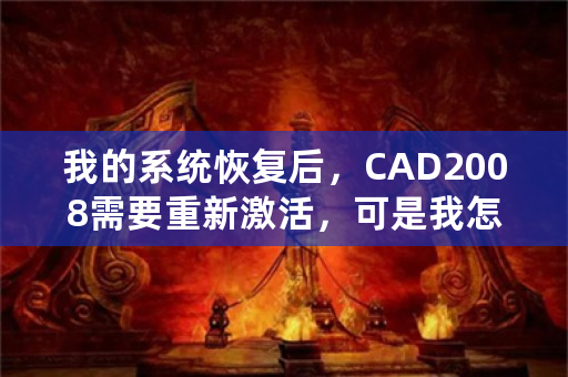 我的系统恢复后，CAD2008需要重新激活，可是我怎么激活也没用？