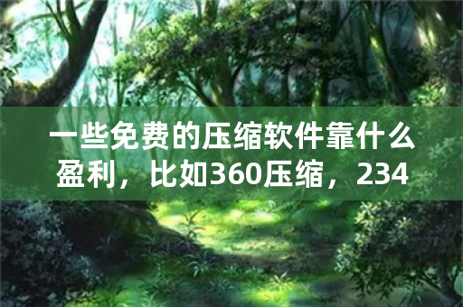 一些免费的压缩软件靠什么盈利，比如360压缩，2345好压，强压等，它们本身既没有什么广告，它们下？